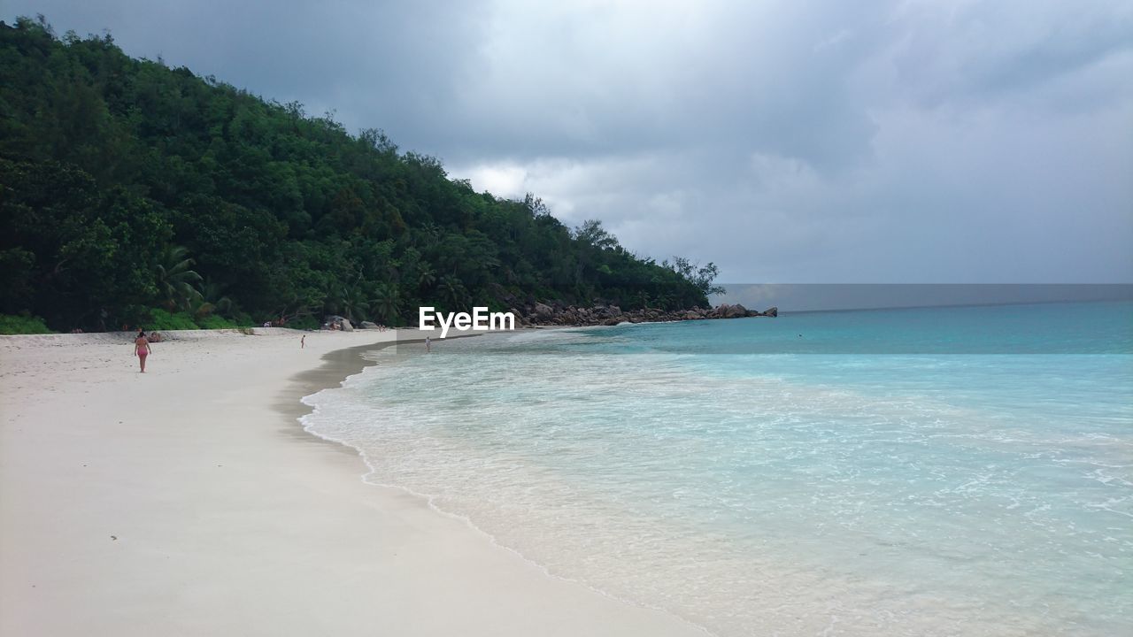 Scenic view of beach against sky