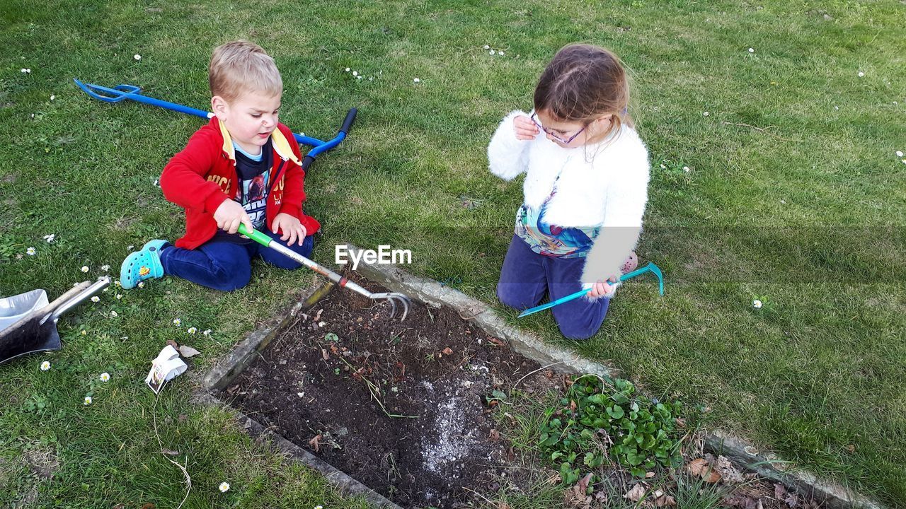 Kids doing some gardening