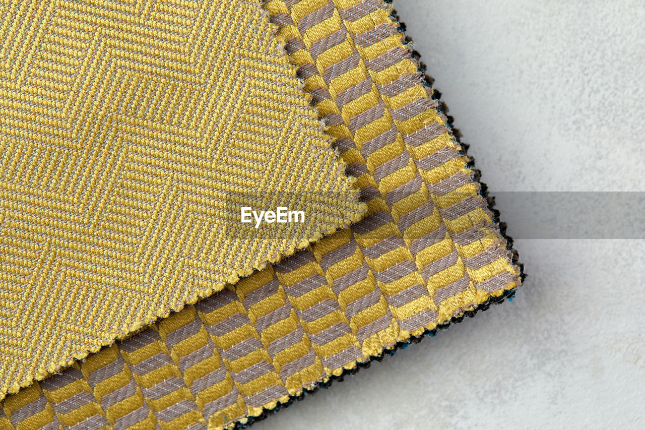 high angle view of textile