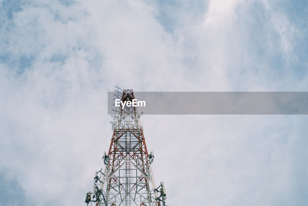 Low angle view of eiffel tower against sky