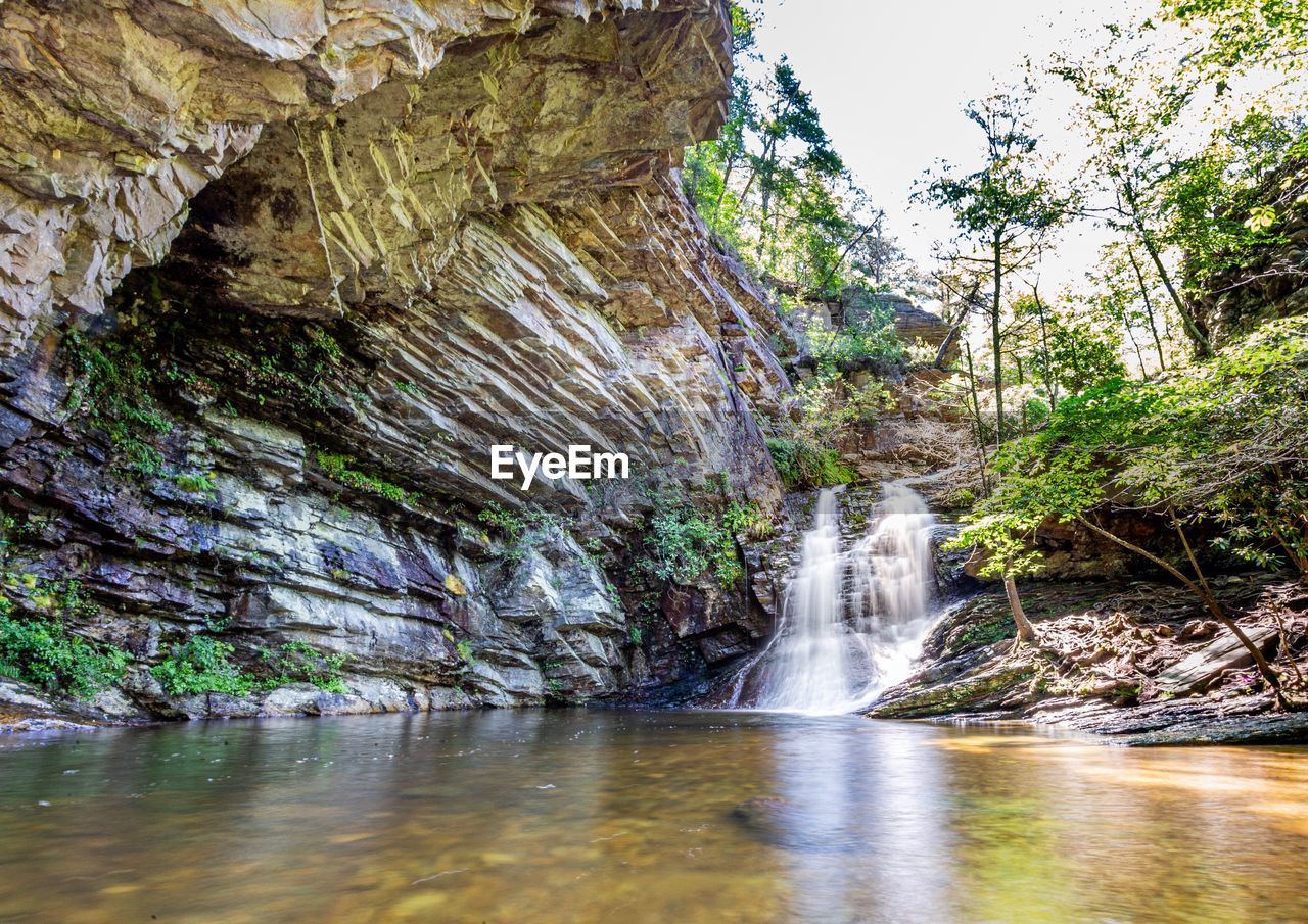 Scenic view of waterfall