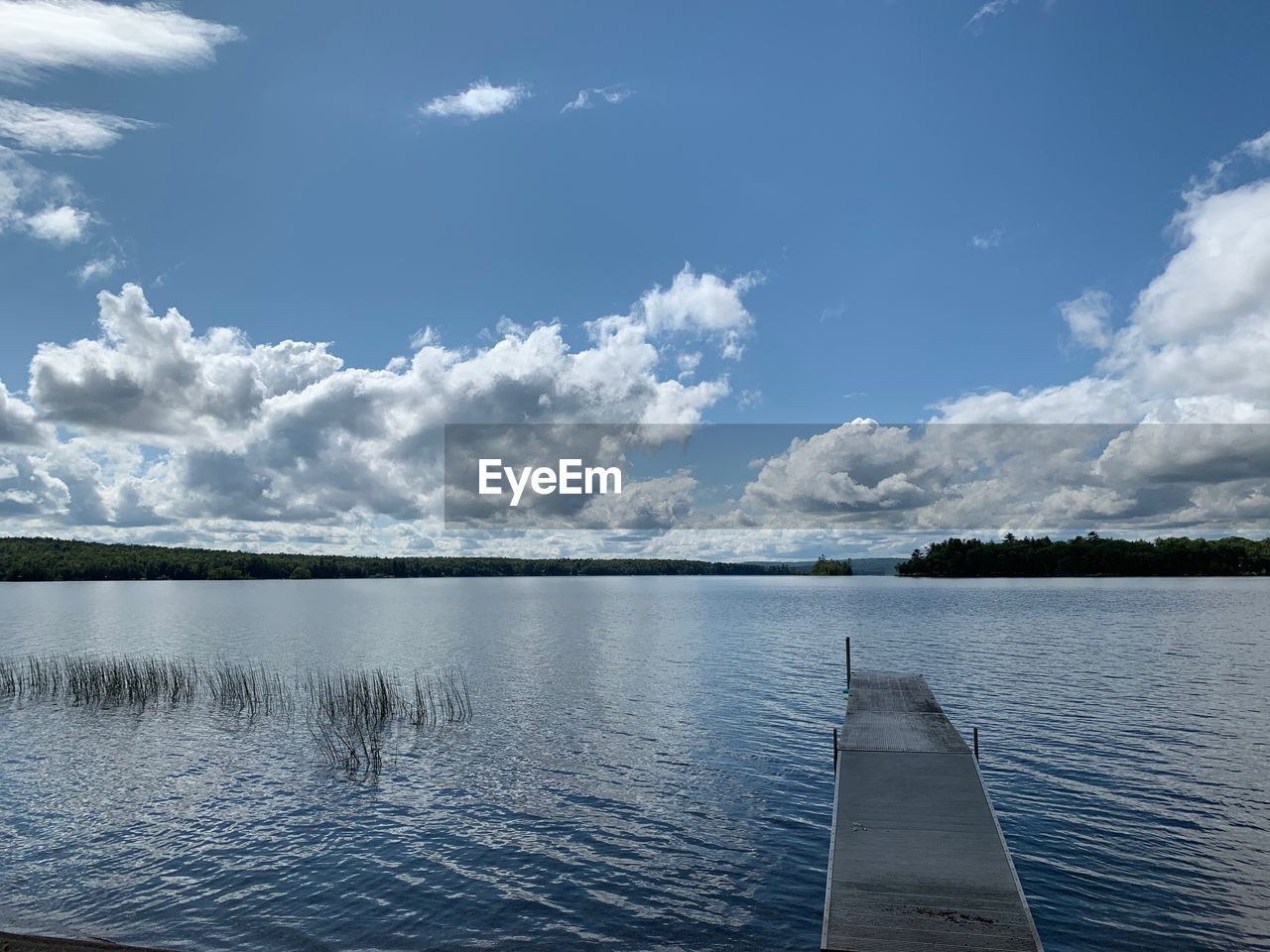 SCENIC VIEW OF LAKE AGAINST CLOUDY SKY