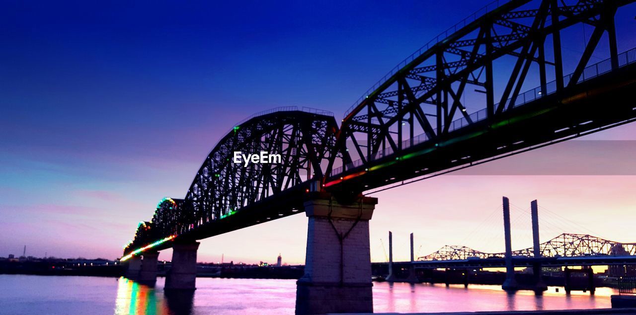LOW ANGLE VIEW OF BRIDGE OVER RIVER AGAINST SKY