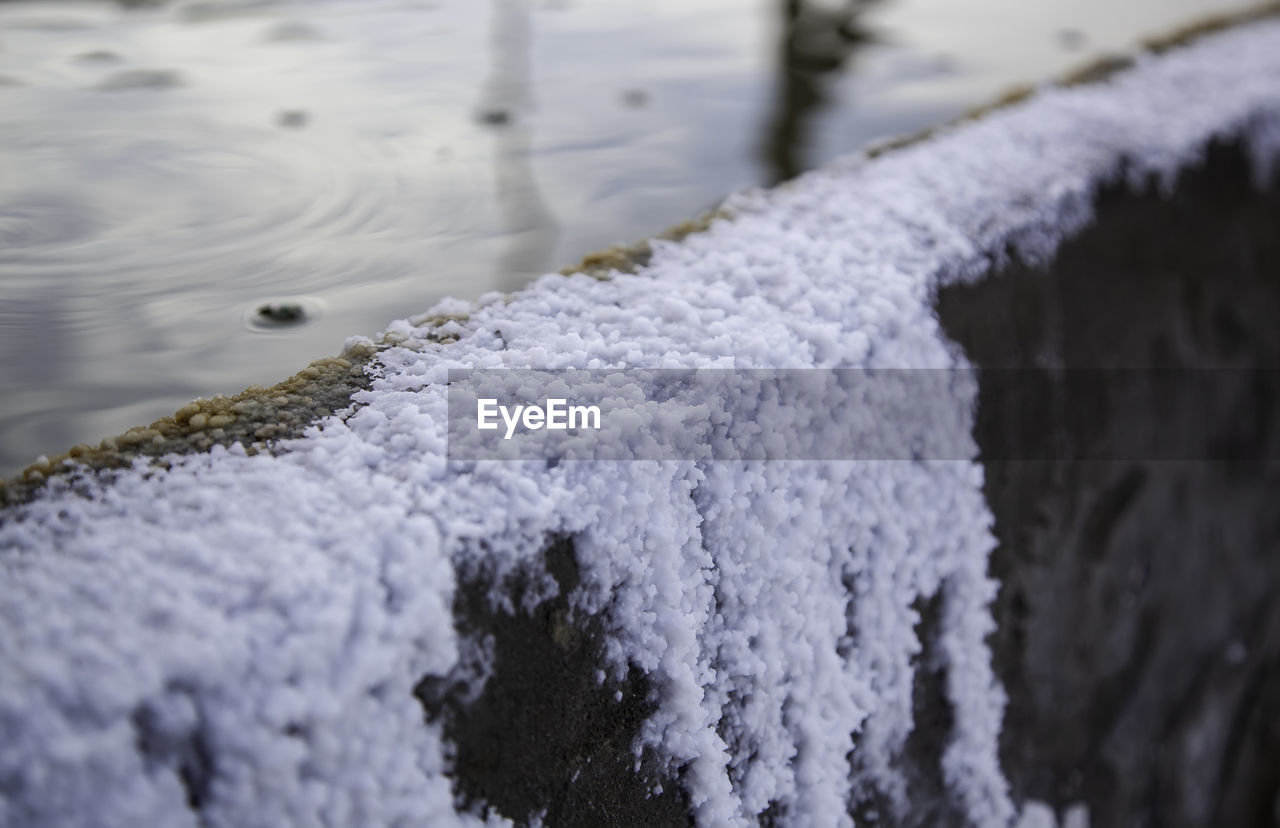 CLOSE-UP OF SNOW ON SEA