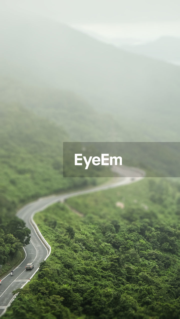 Aerial view of mountain road