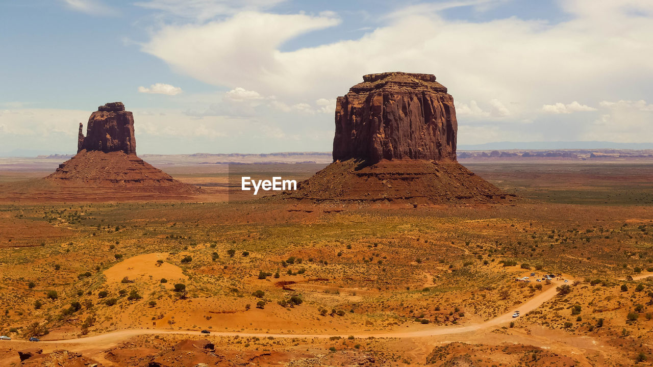 Scenic view of desert against sky