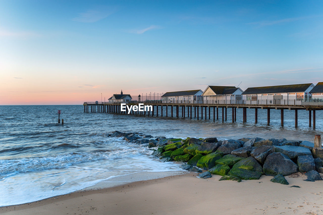 scenic view of sea against sky at sunset