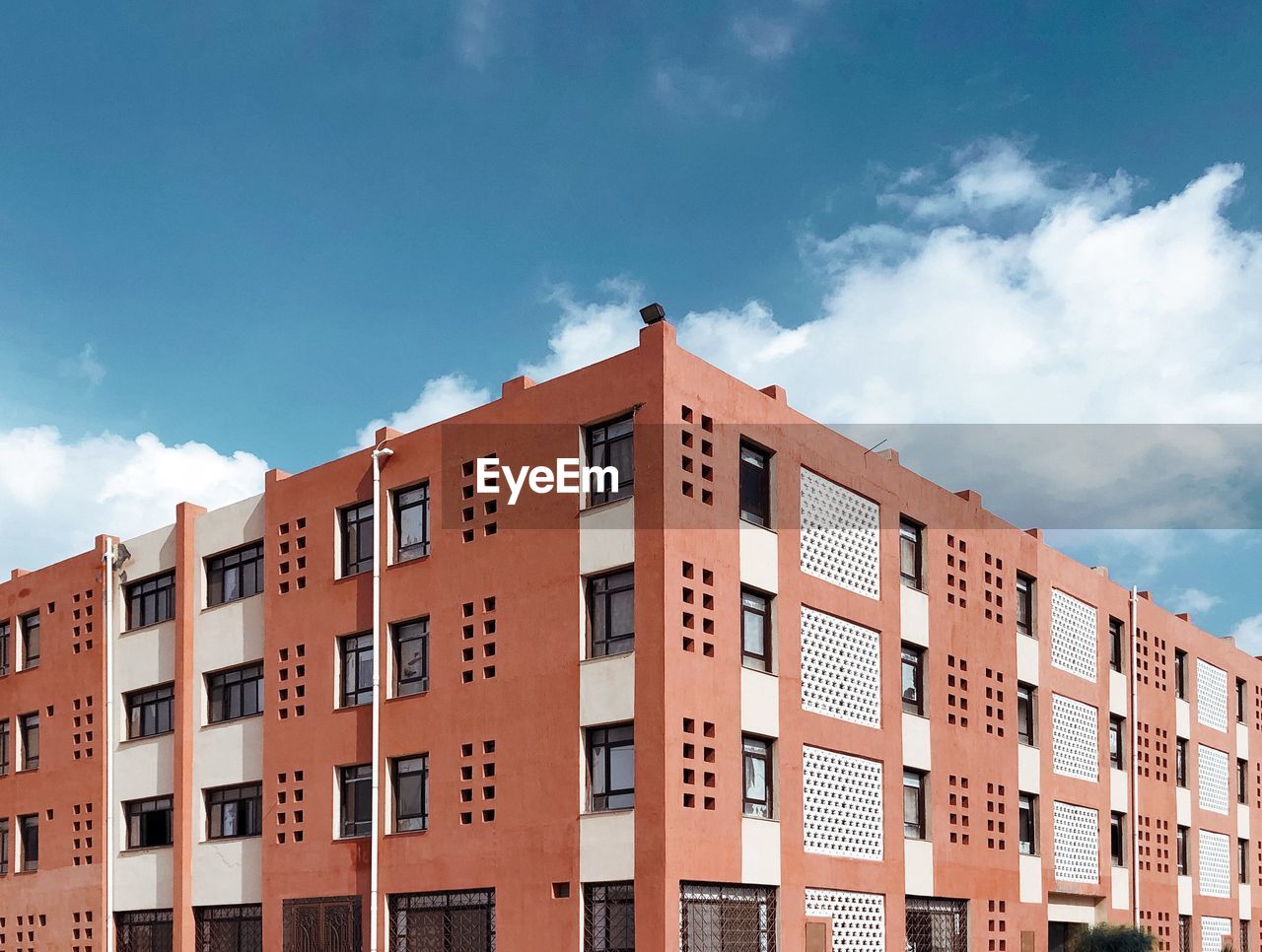 Low angle view of residential buildings against sky