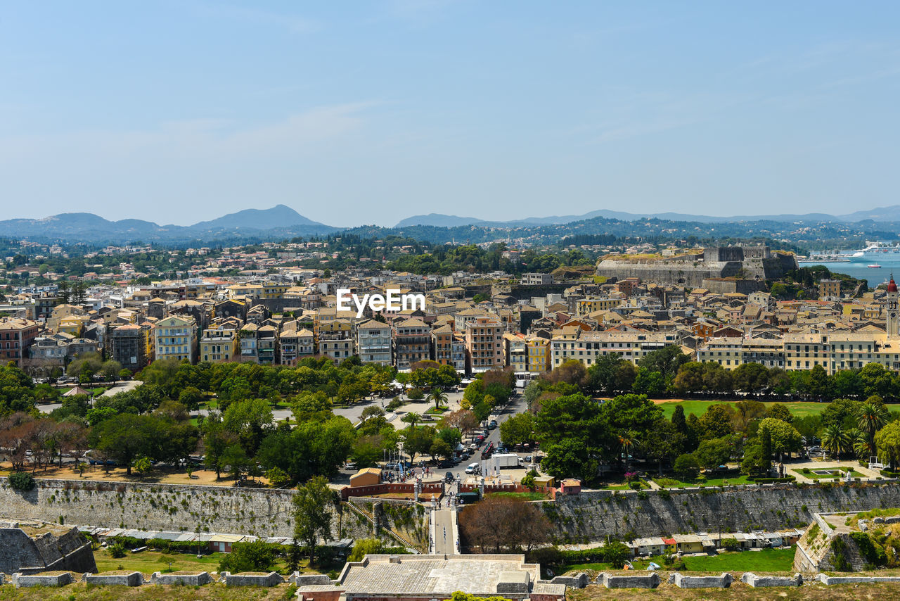 High angle view of city