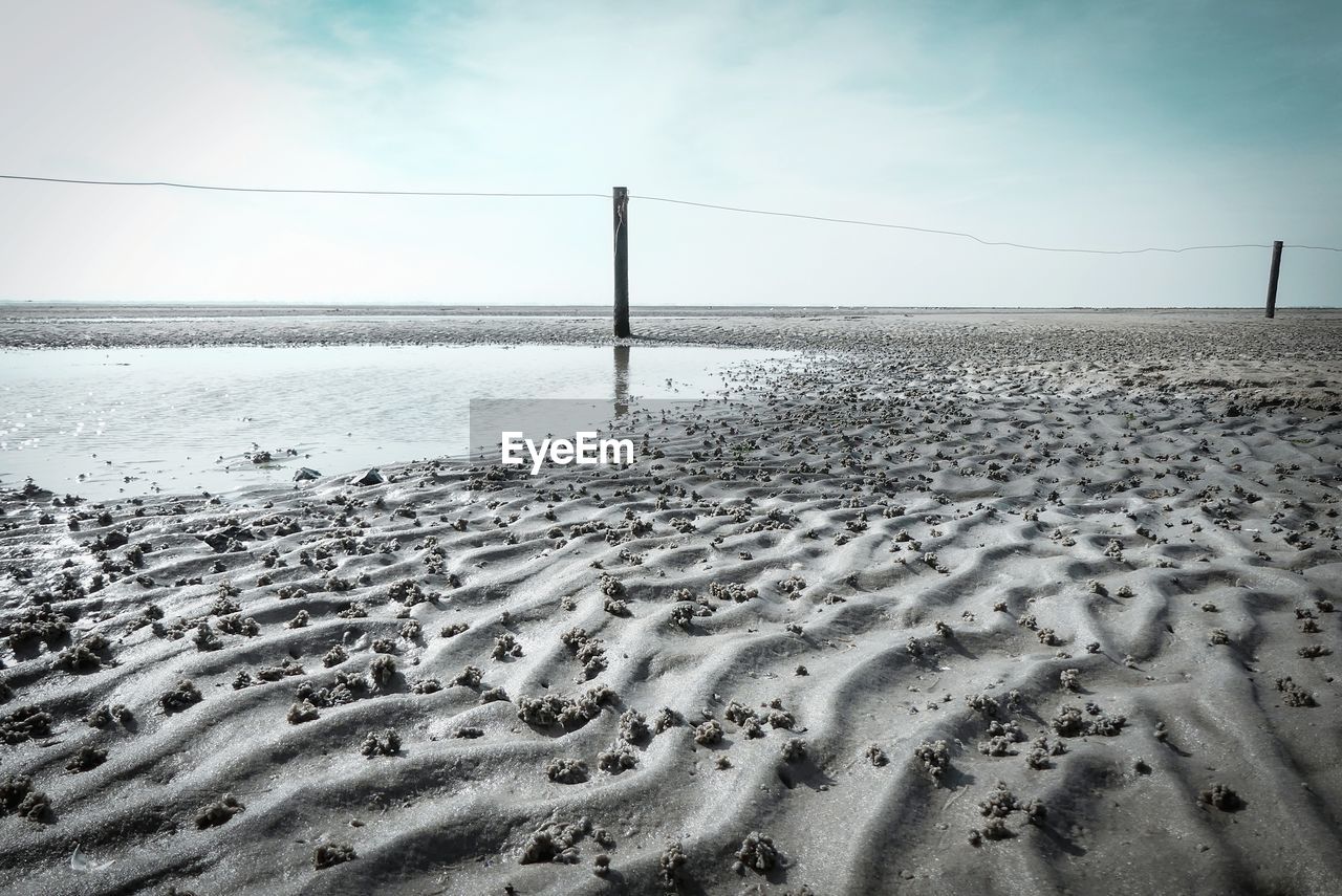 Scenic view of beach against sky