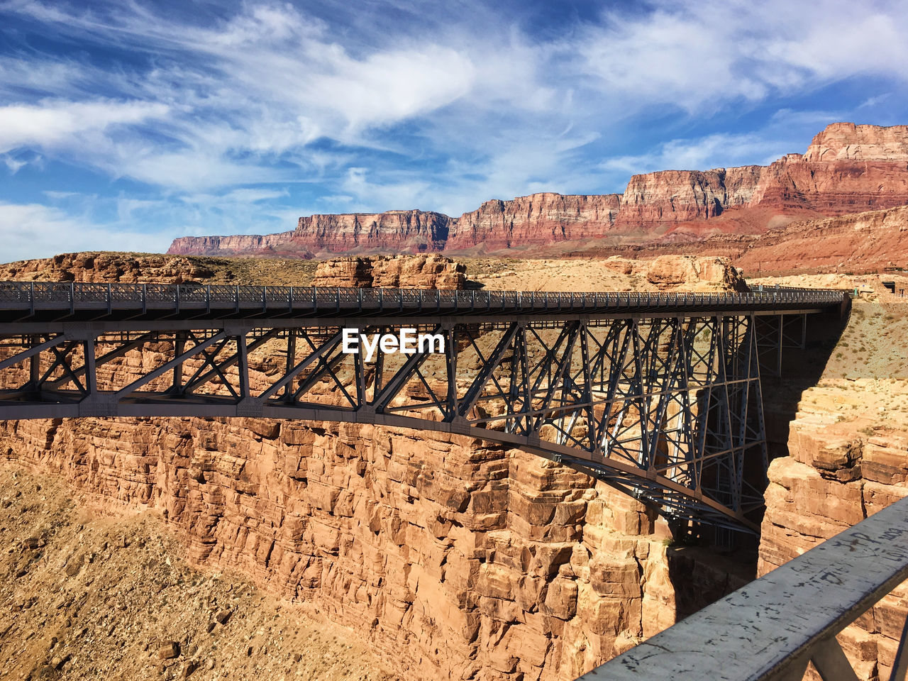 Native American Indian Navajo Bridge Bridge - Man Made Structure Sky Landscape Architecture Rock Formation Suspension Bridge Physical Geography Footbridge River Cliff Rugged Geology