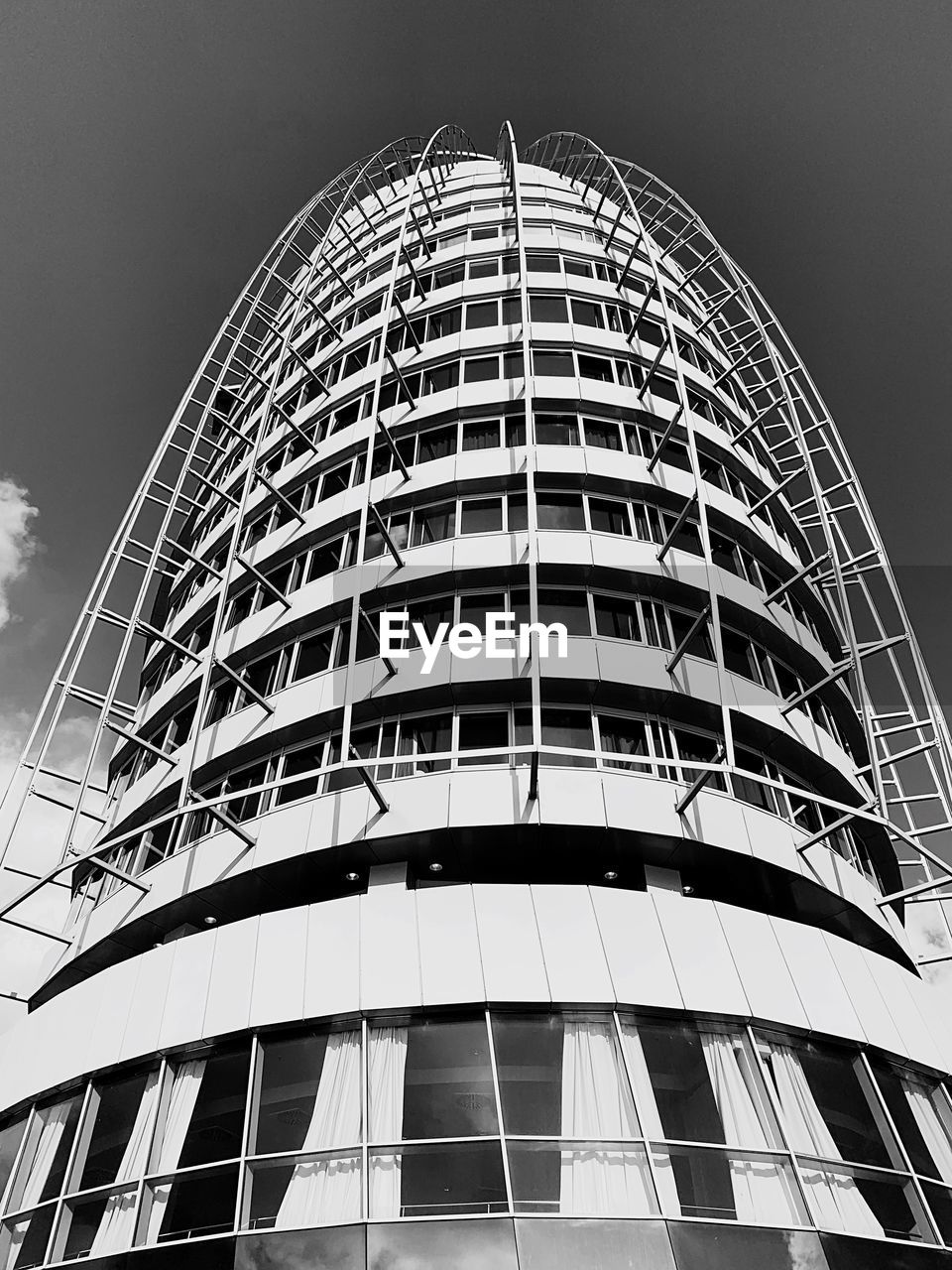 Low angle view of modern building against sky