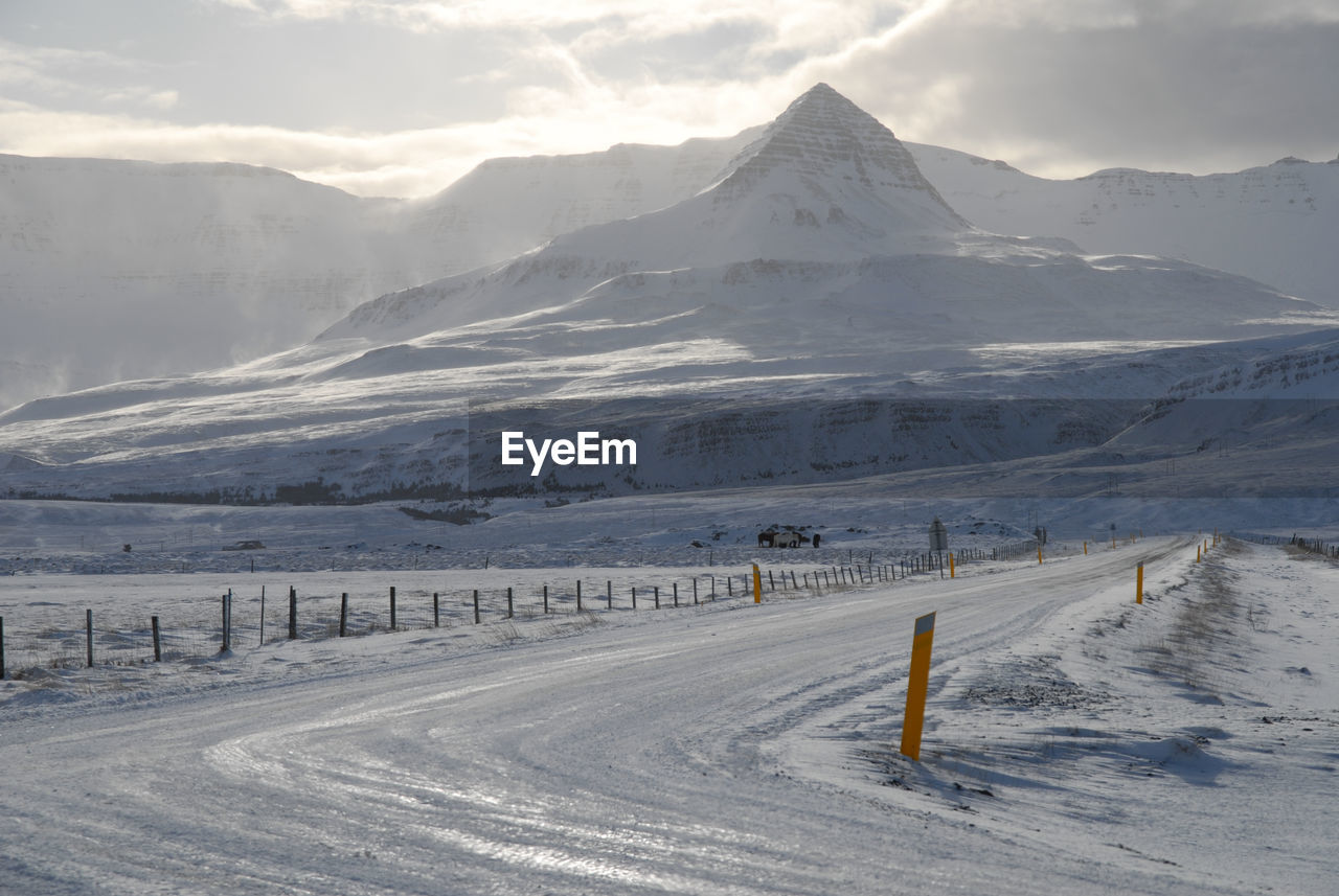 Scenic view of snowcapped mountain