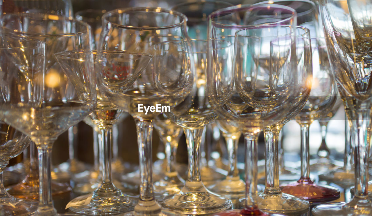 Close-up of wine glasses