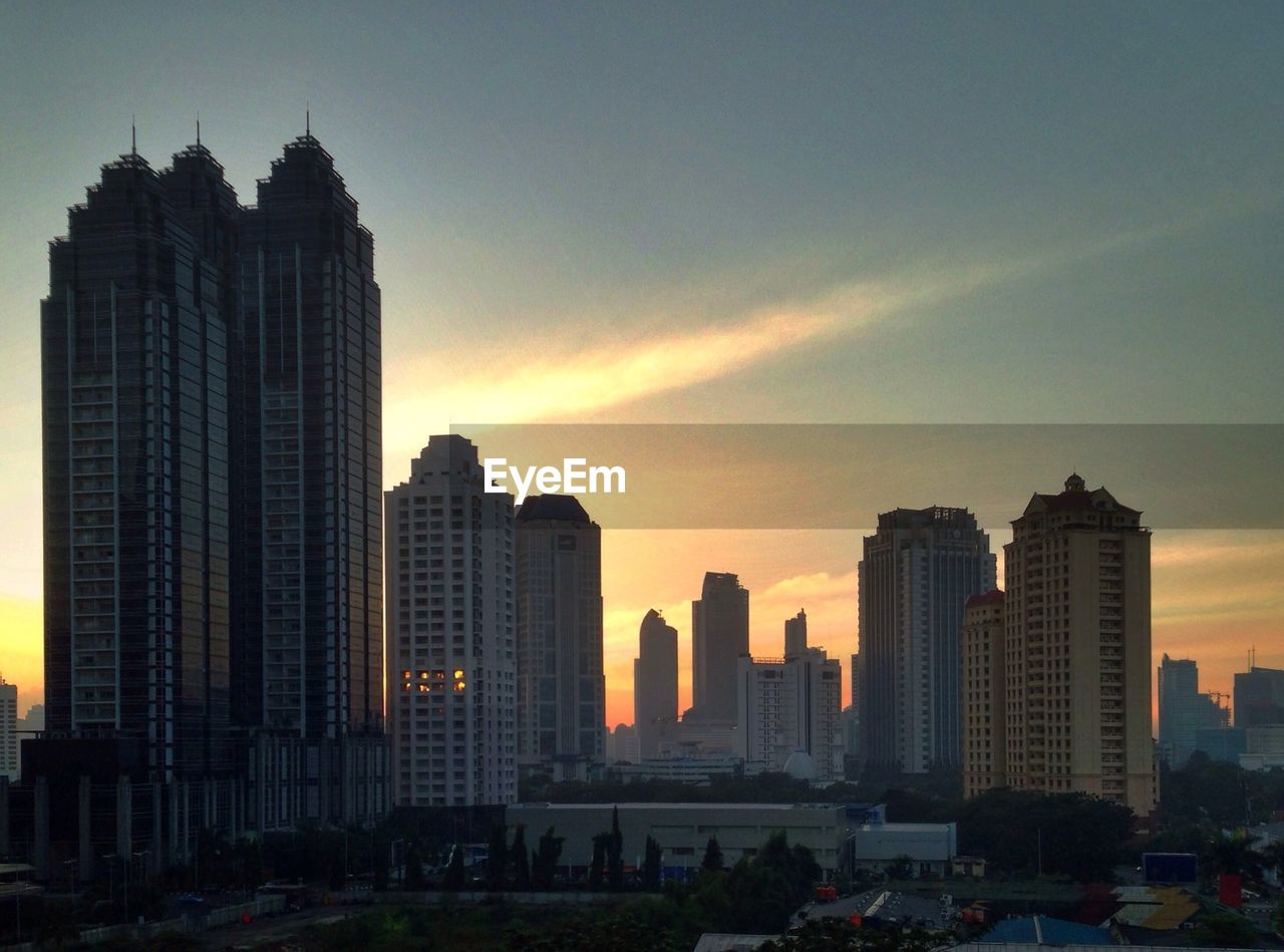 Skyscrapers at dusk
