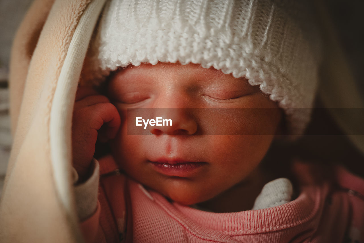 Close-up of baby sleeping