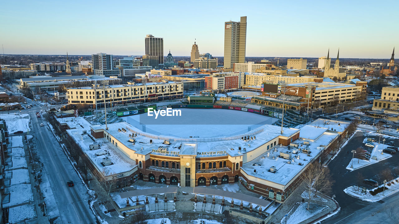 high angle view of city