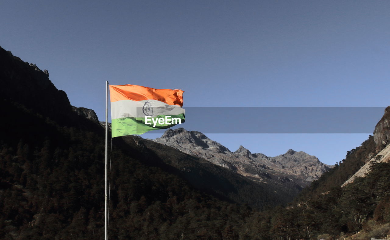 Tri colour indian national flag is waving in the wind