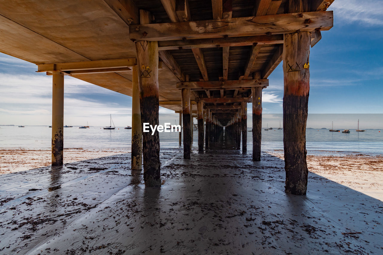 Pier over sea against sky