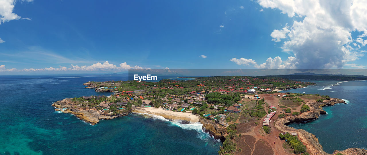 PANORAMIC VIEW OF BAY AGAINST CLEAR SKY