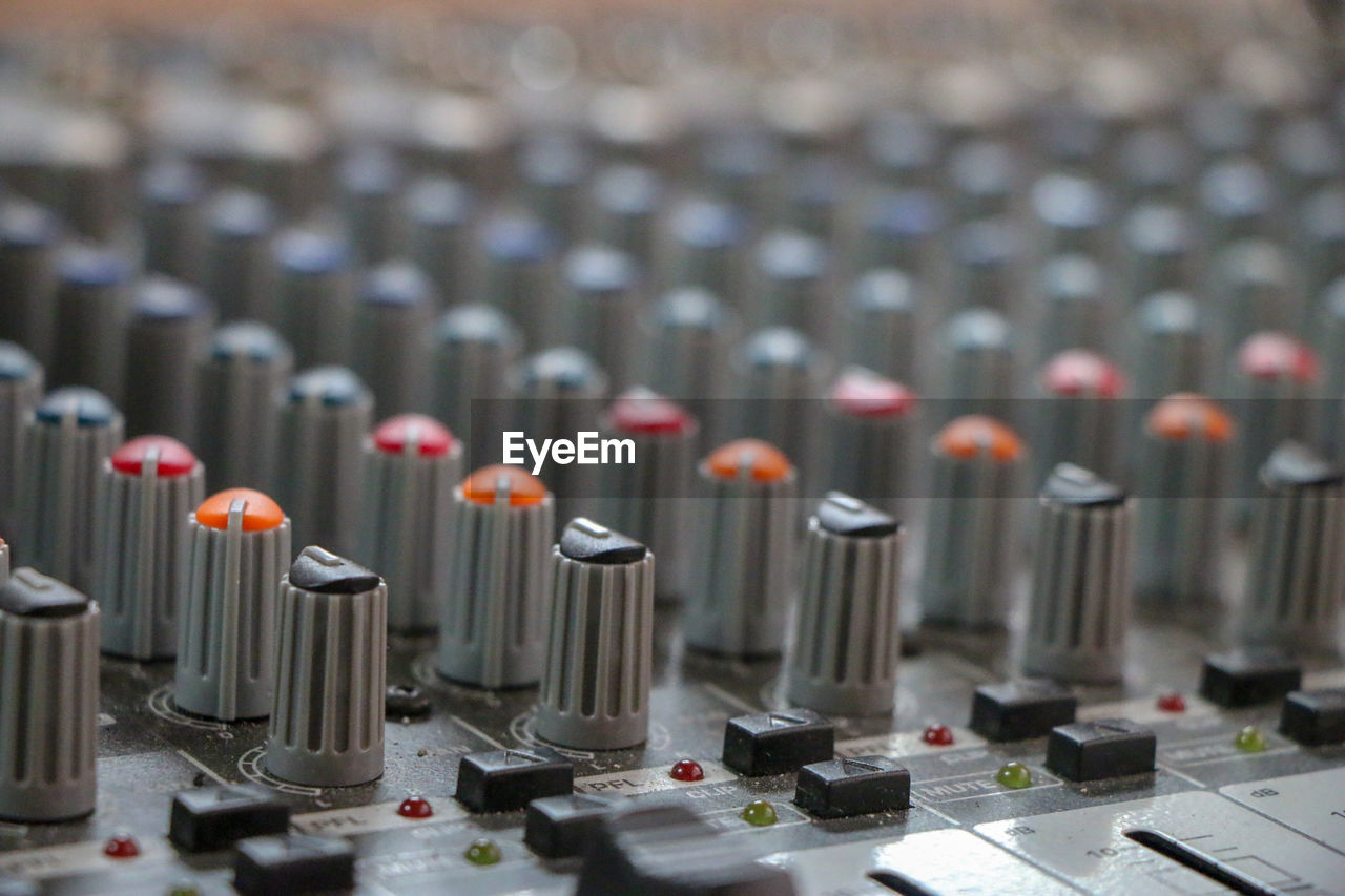 Close-up of sound mixer