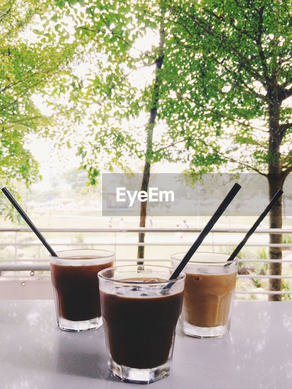 Close-up of drinks on table