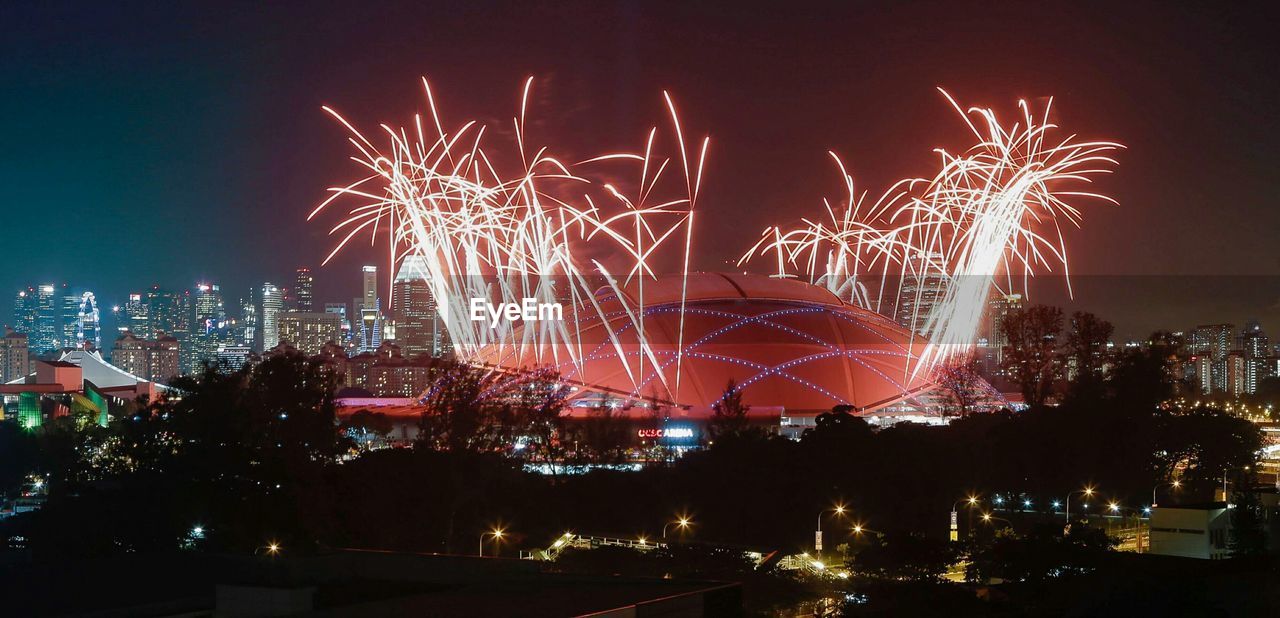 FIREWORKS DISPLAY IN CITY