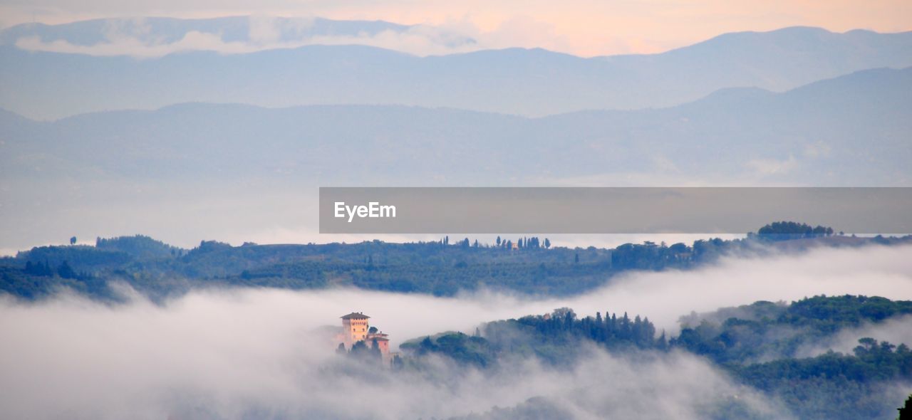 Panoramic view of mountains against sky