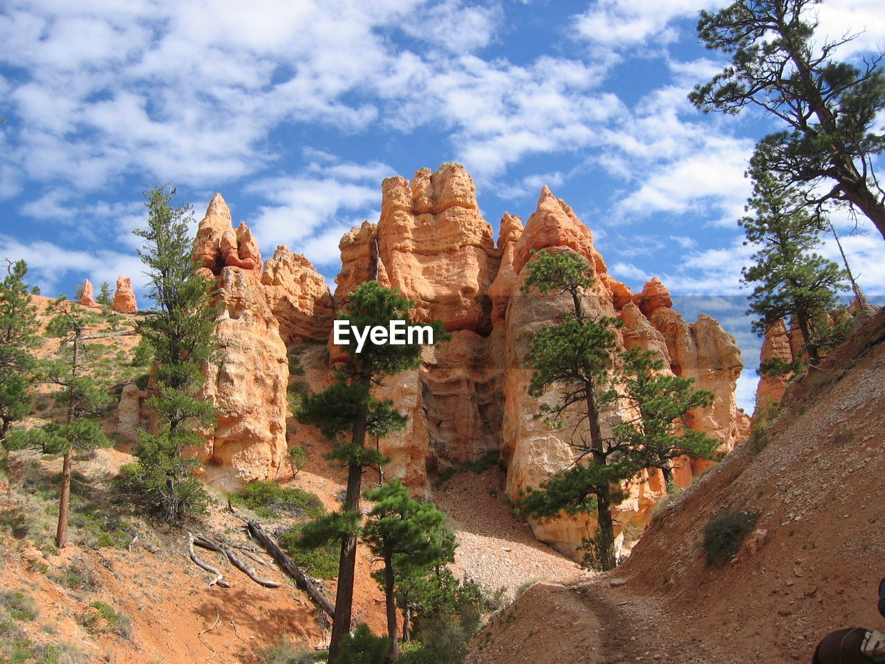 Low angle view of rock formations at bryce canyon national park