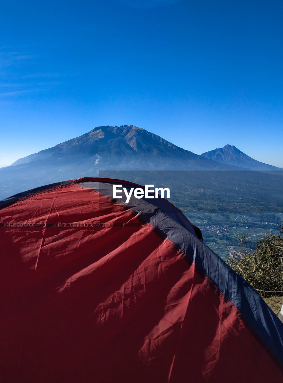 A tent in mount andong, indonesia