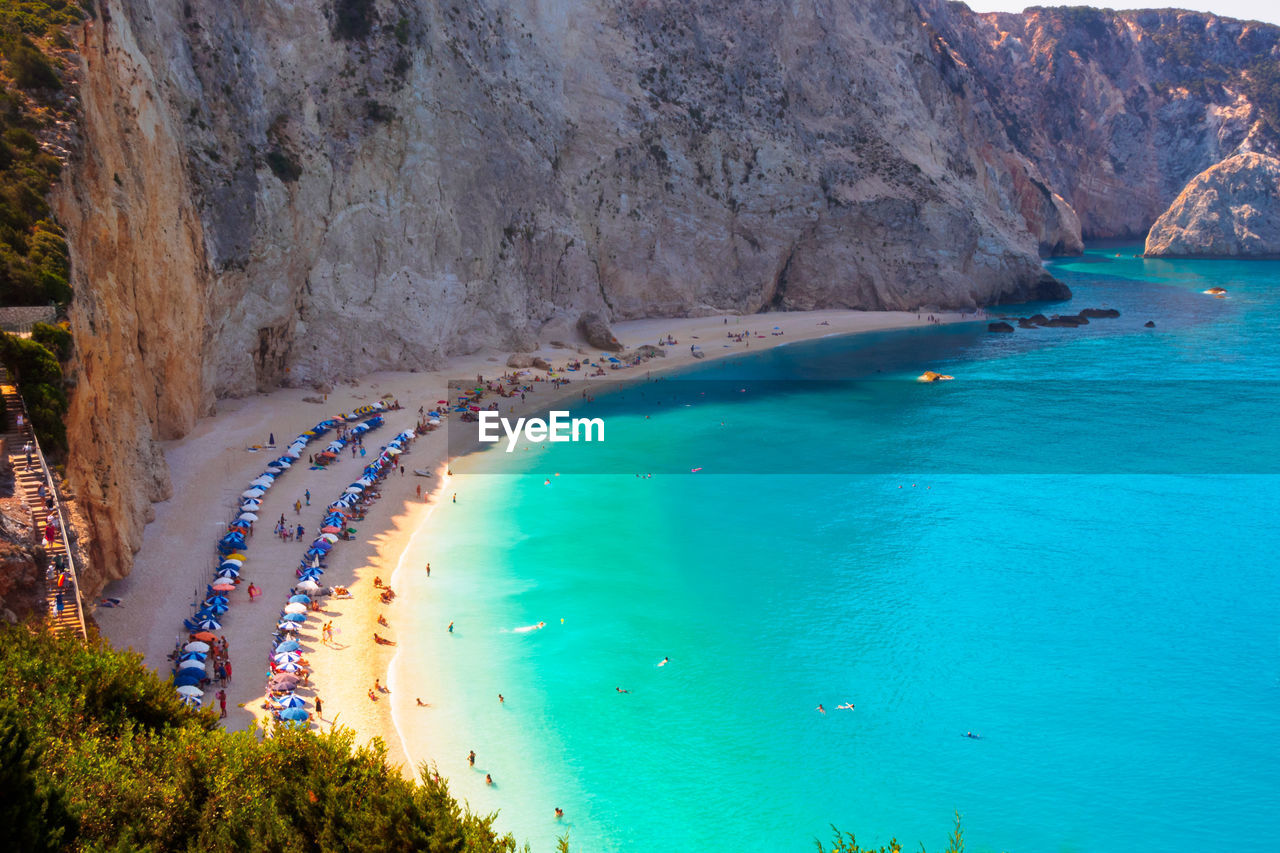 High angle view of beach