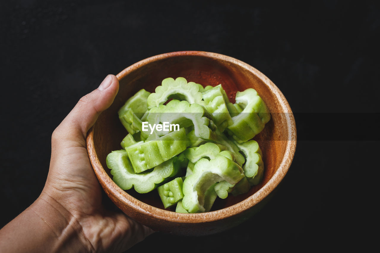 Fresh bitter melon slice-ingredient for cooking