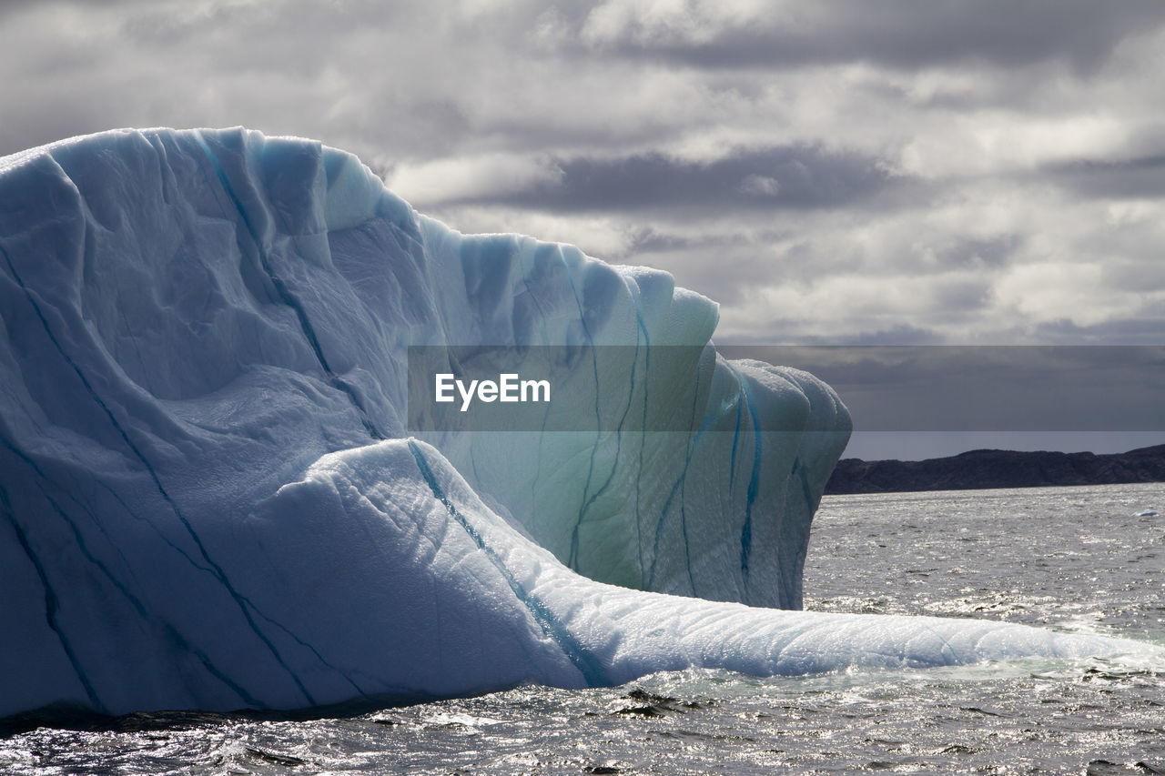 Scenic view of frozen lake against sky