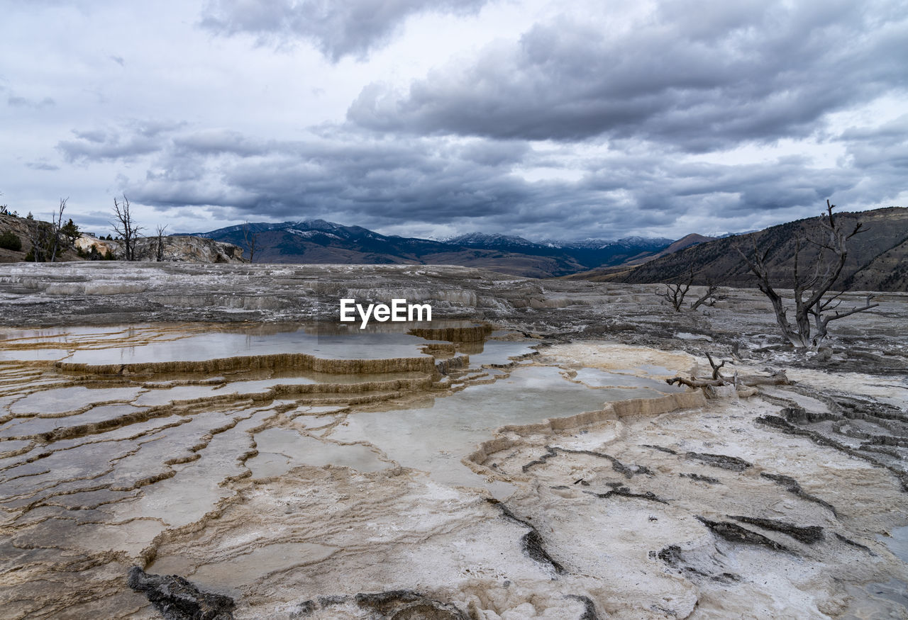 View of landscape against cloudy sky