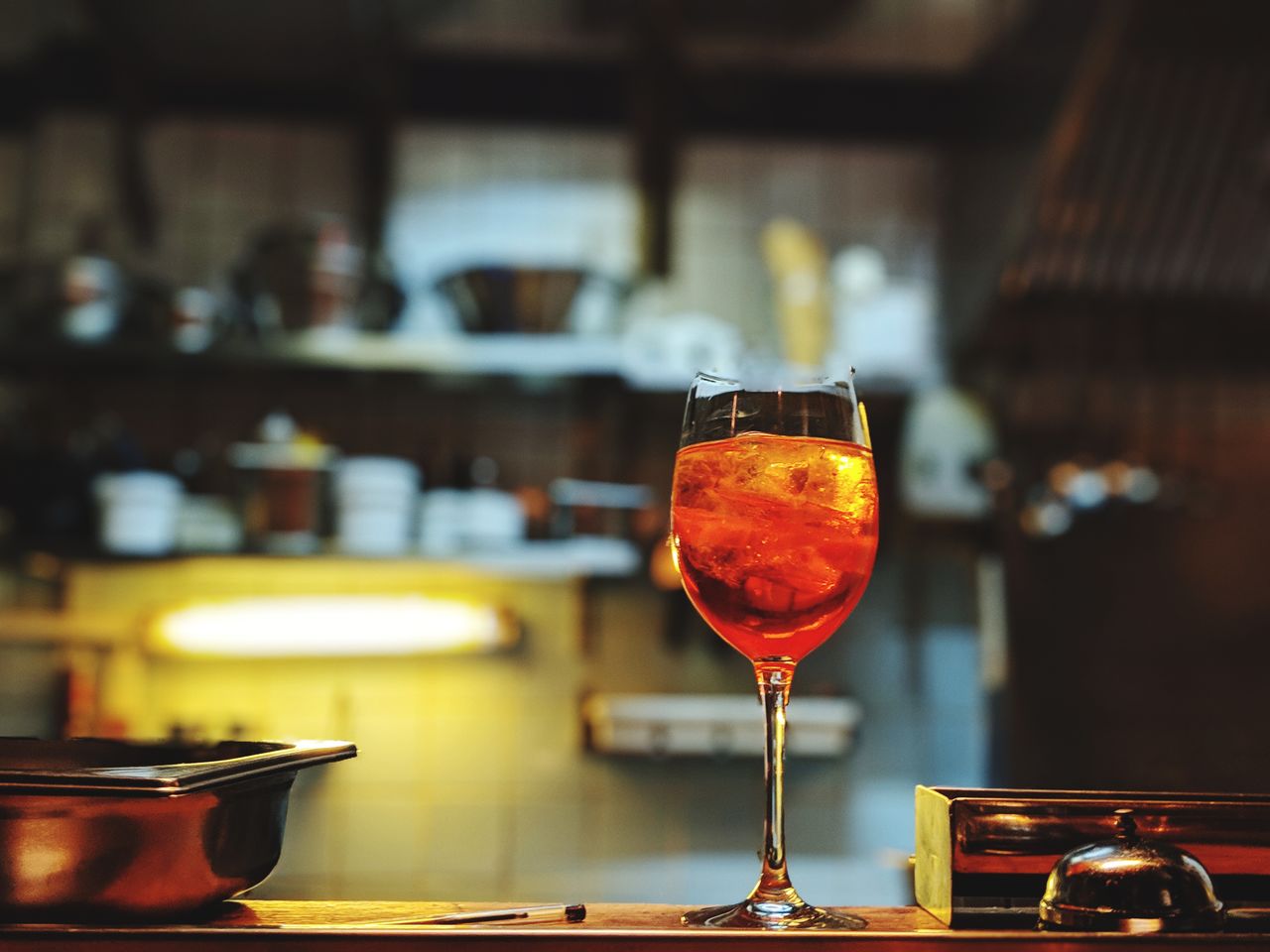 Close-up of juice on table in restaurant