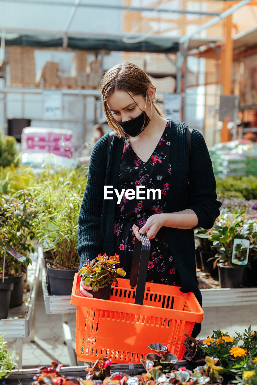 Young woman shopping at super market