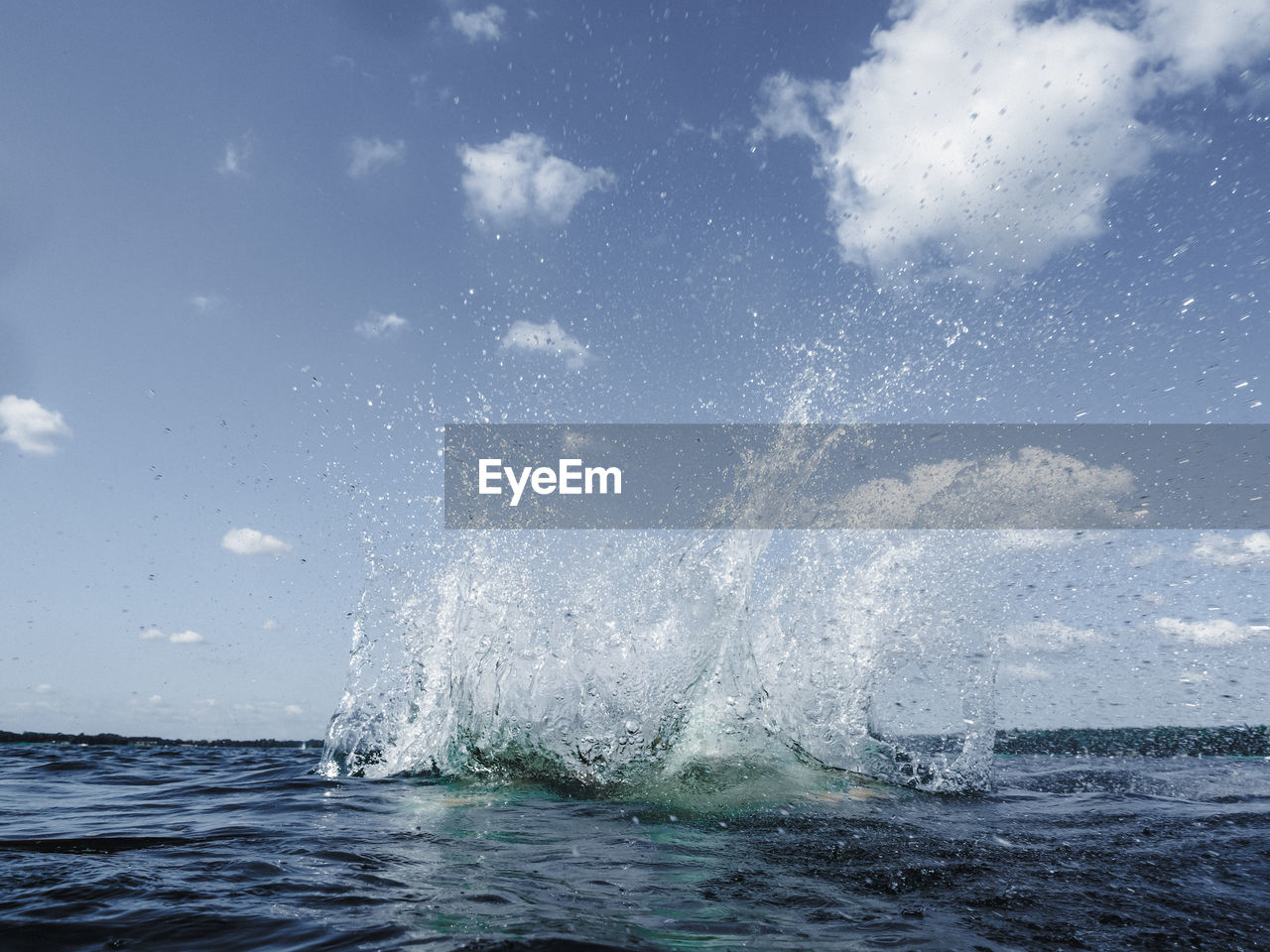 water, sea, splashing, wind wave, motion, ocean, wave, nature, sky, beauty in nature, no people, marine mammal, outdoors, day, spraying, scenics - nature, horizon over water, blue, cloud