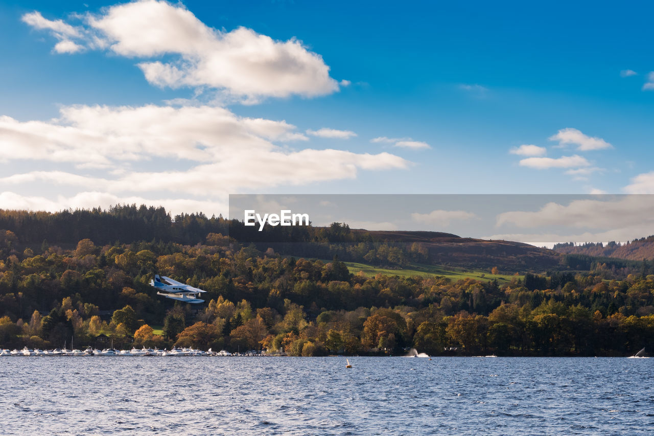 Sea plane landing on loch lomond