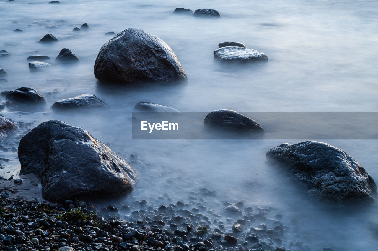 Scenic view of sea and rocks