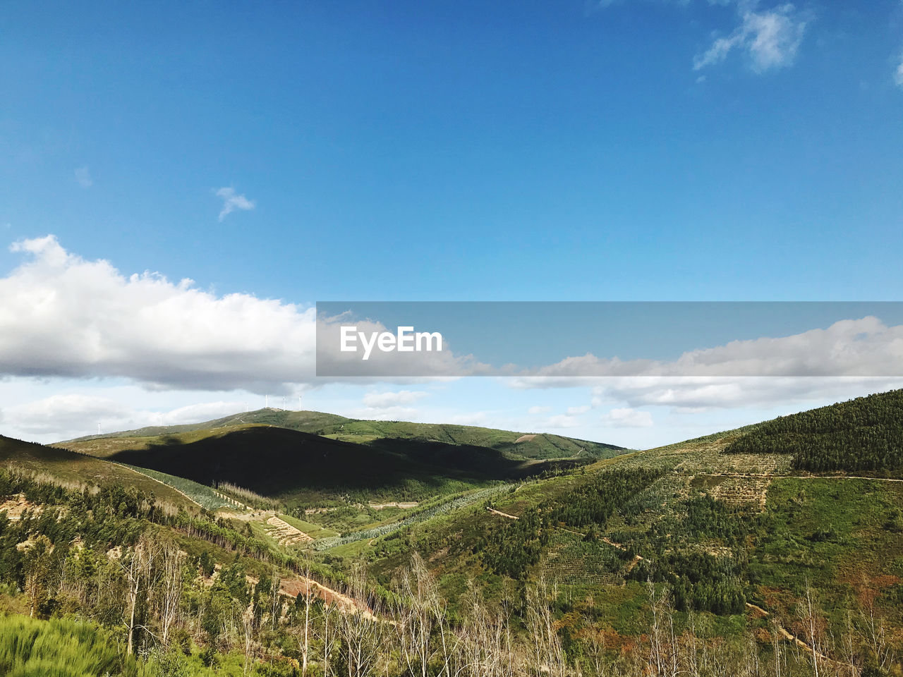 Scenic view of landscape against sky serra da estrela portugal 