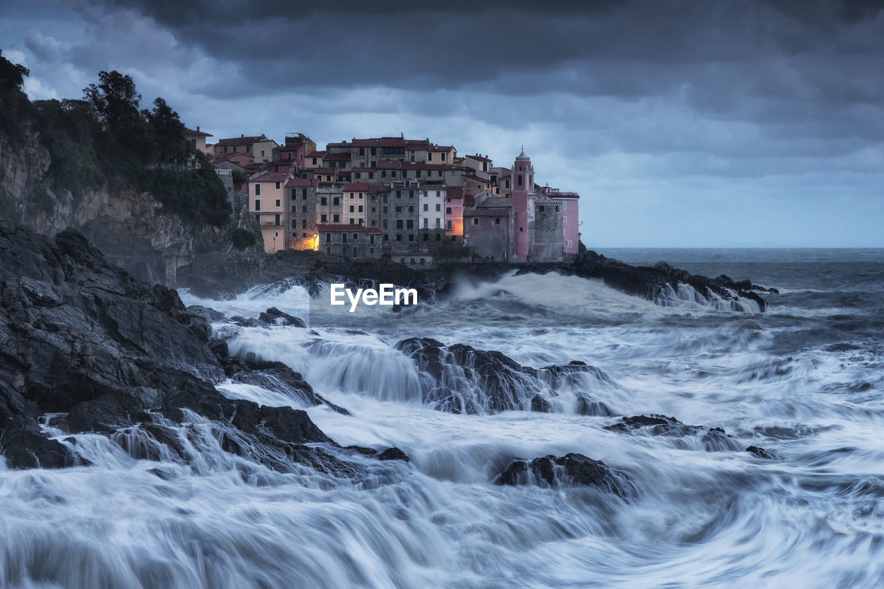 Nothing more beautiful than the stormy sea, village of tellaro, italy