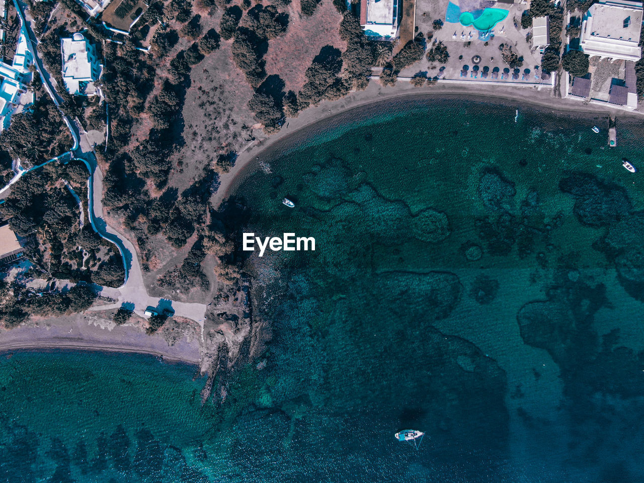 Drone view of leros beach
