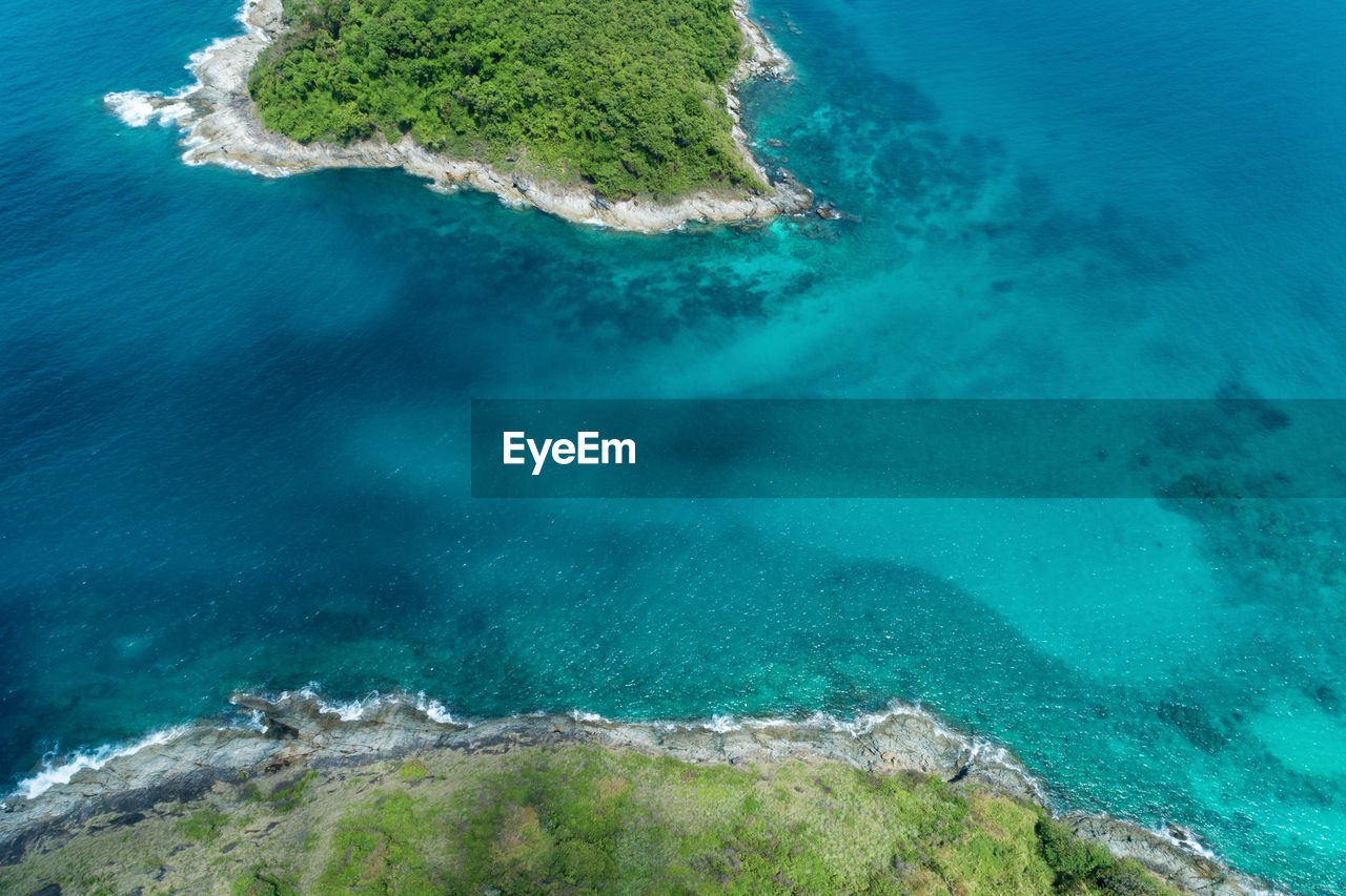 High angle view of sea shore