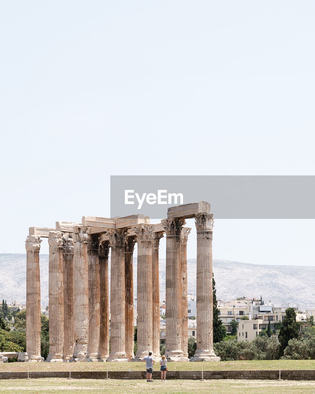 View of old ruins against clear sky