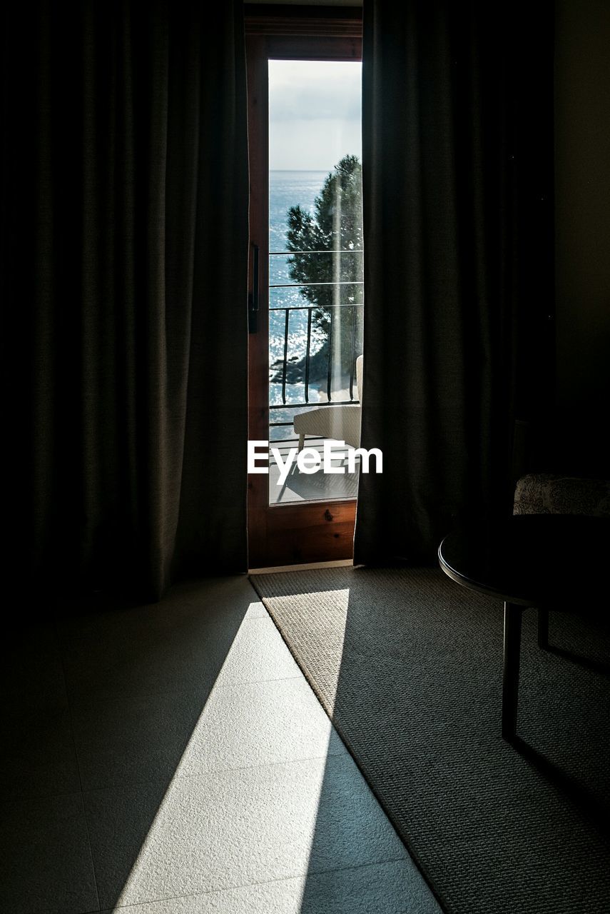 Trees seen through home window