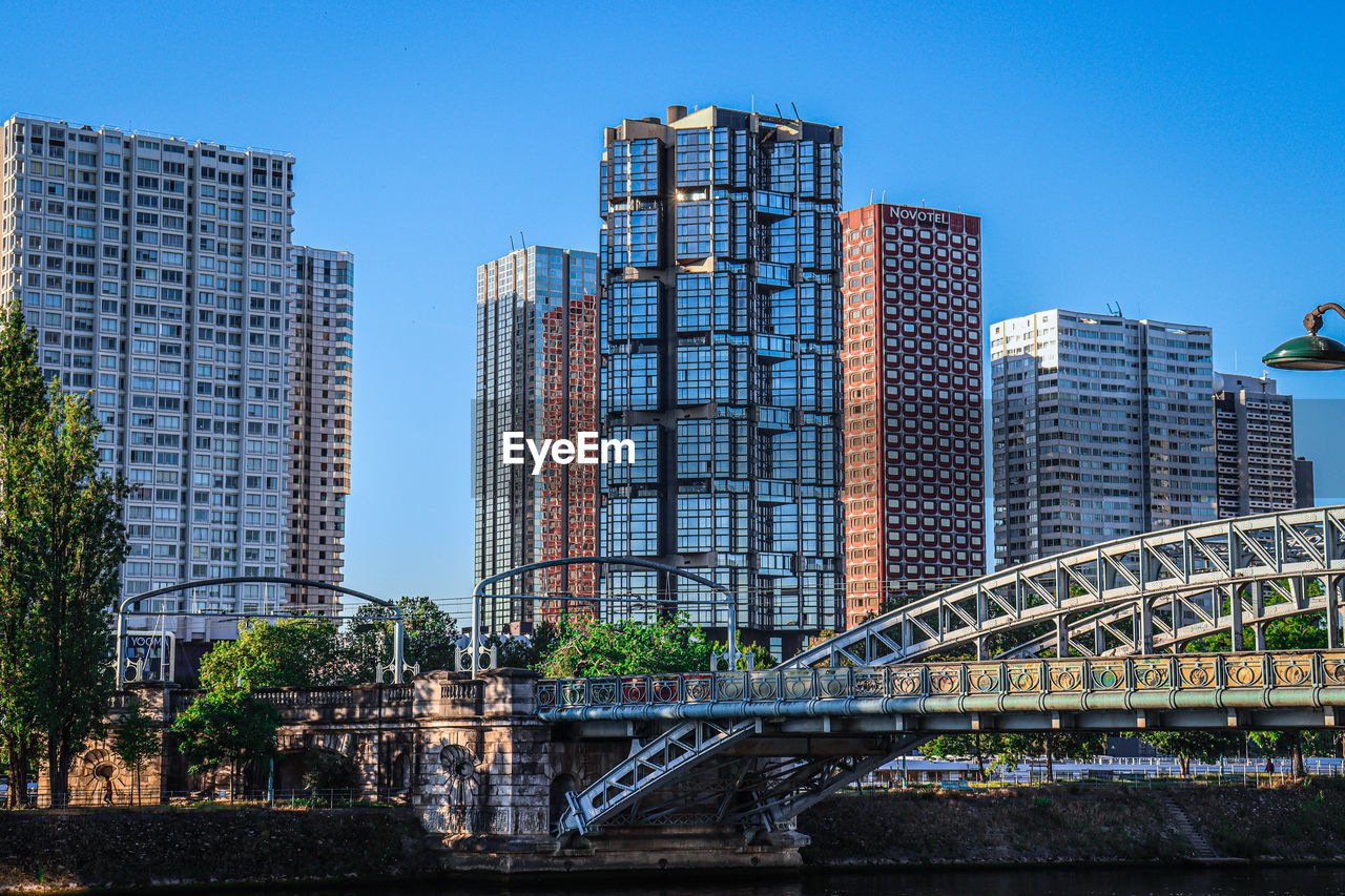 Modern buildings in city paris 