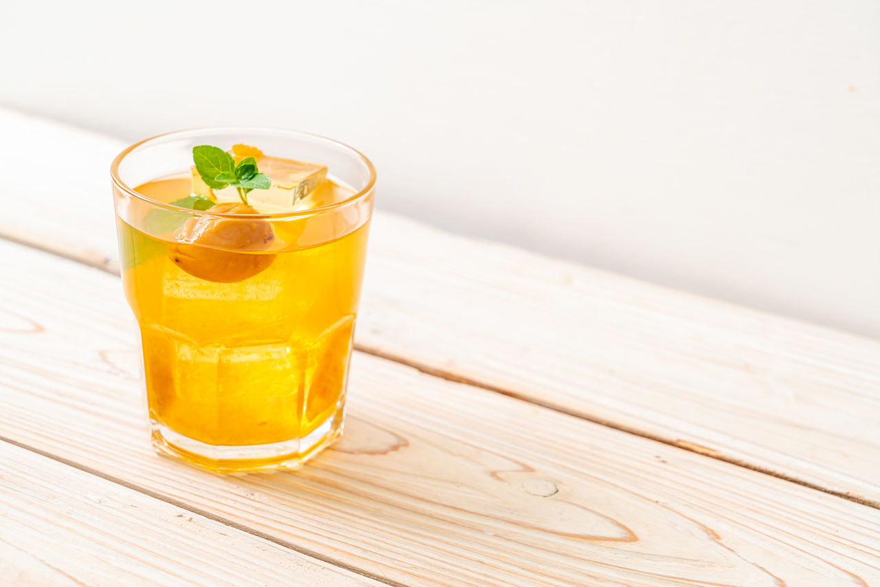 high angle view of drink on table