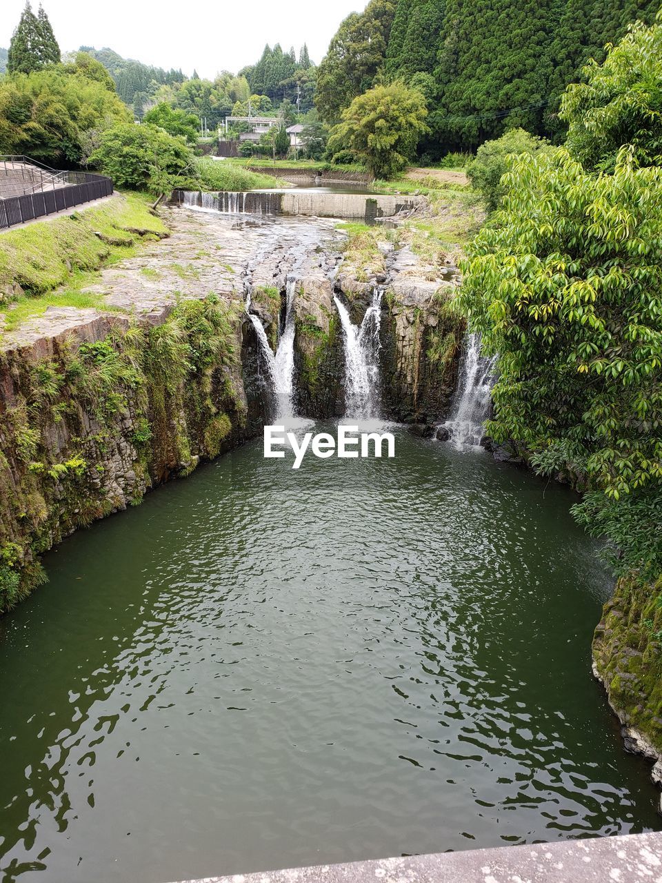 SCENIC VIEW OF WATERFALL AT FOREST