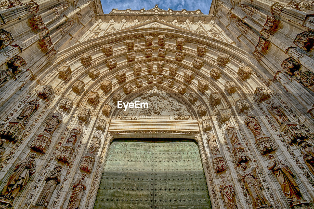 Low angle view of seville cathedral