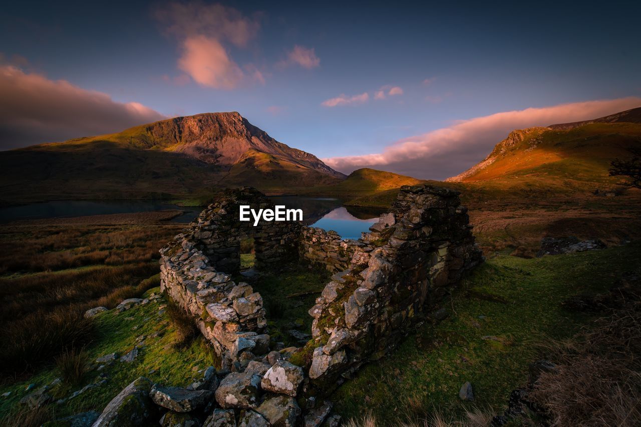 Scenic view of landscape against sky during sunset